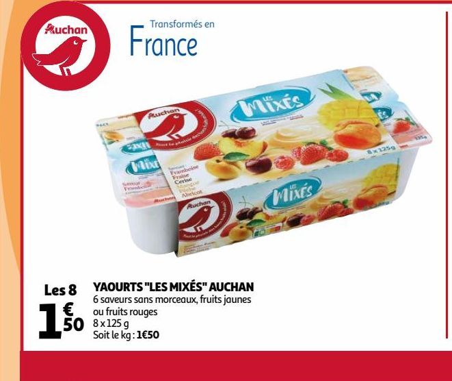 yaourt les mixes Auchan