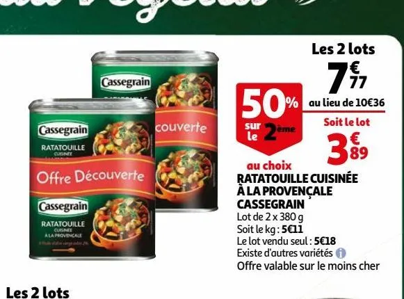 ratatouille cuisinee a la provencale cassegrain