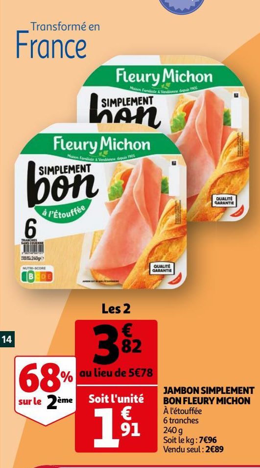 jambon simplement bon Fleury Michon