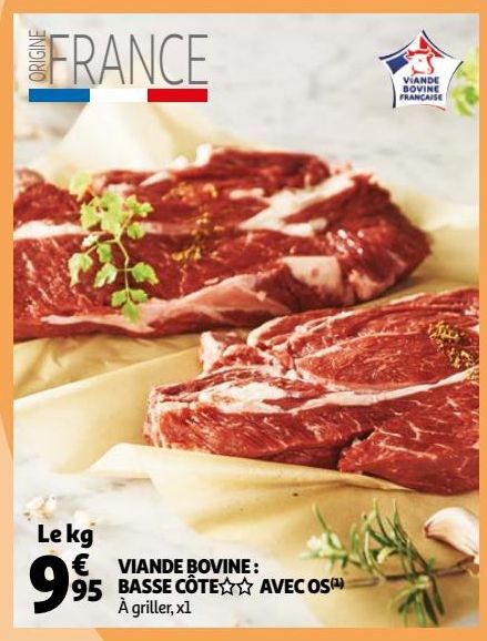 viande bovine: basse cote avec os