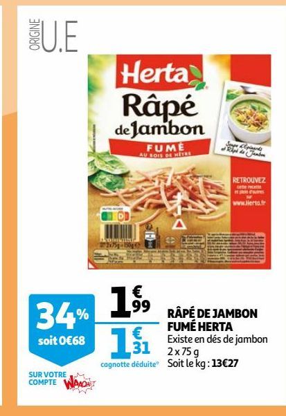 Rape de jambon fume Herta