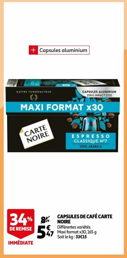 capsules de café Carte noire