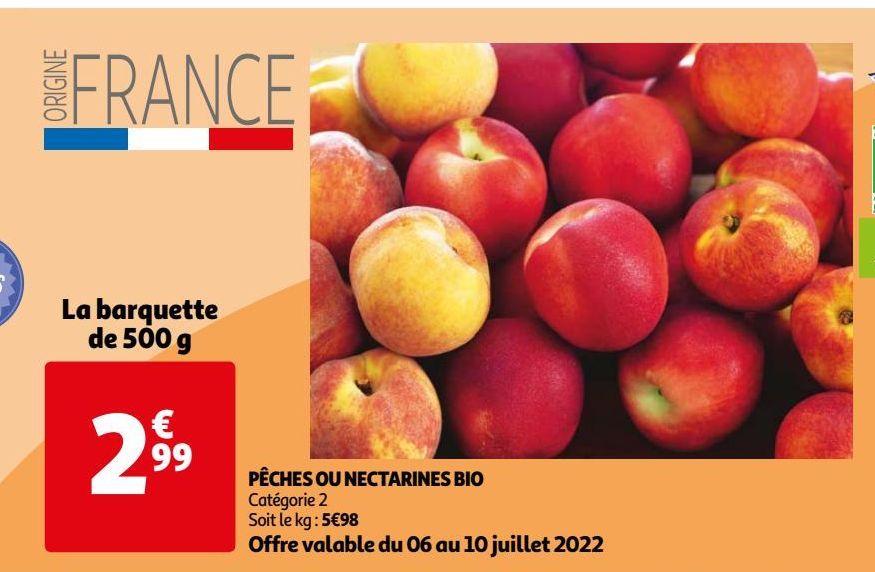 pêches ou nectarines Bio