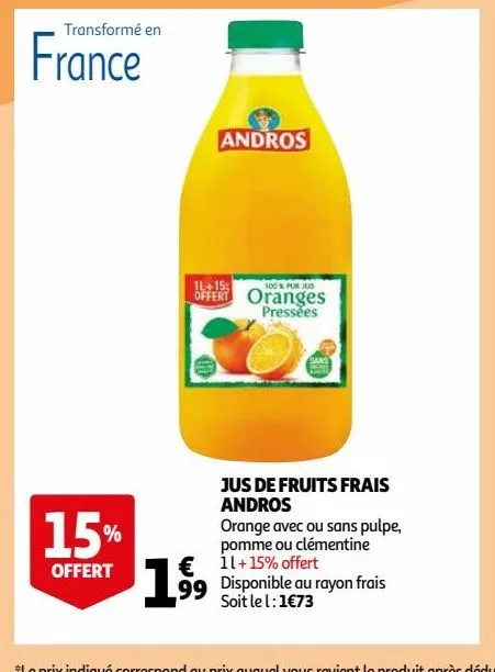 jus de fruits frais andros