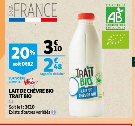 lait de chevre bio trait bio