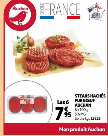 steak haché pur boeuf auchan