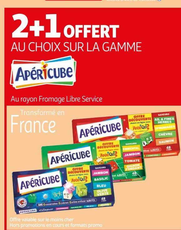 2+1 offert au choix sur la gamme Apericube