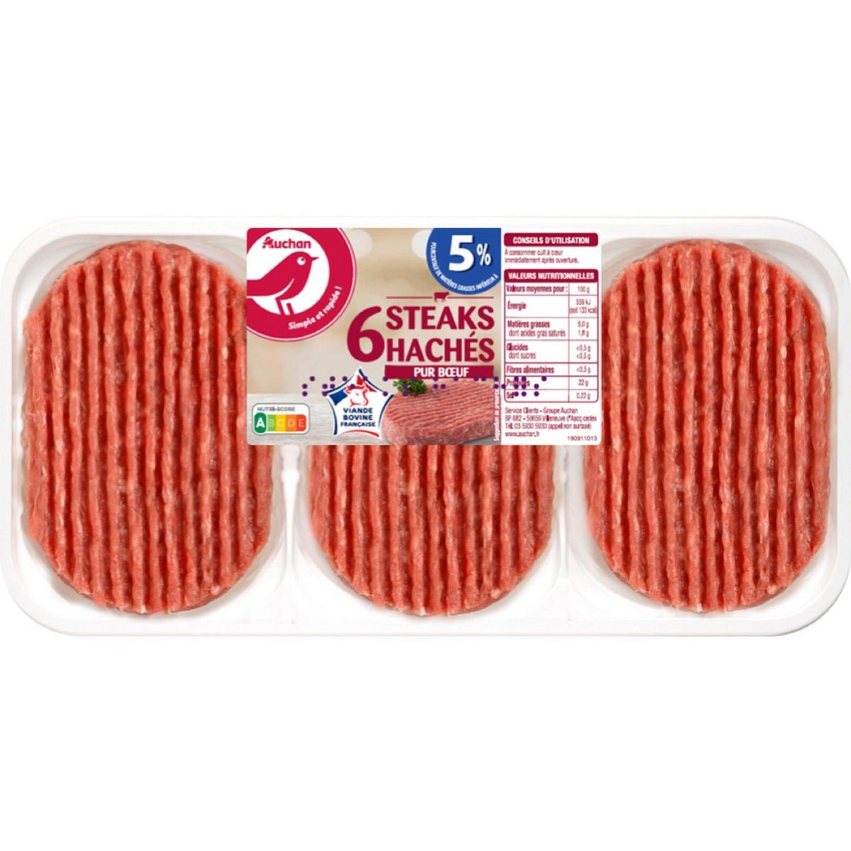 STEAKS HACHÉS PUR BUF AUCHAN