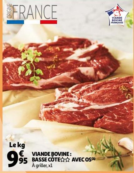 VIANDE BOVINE : BASSE CÔTE AVEC OS