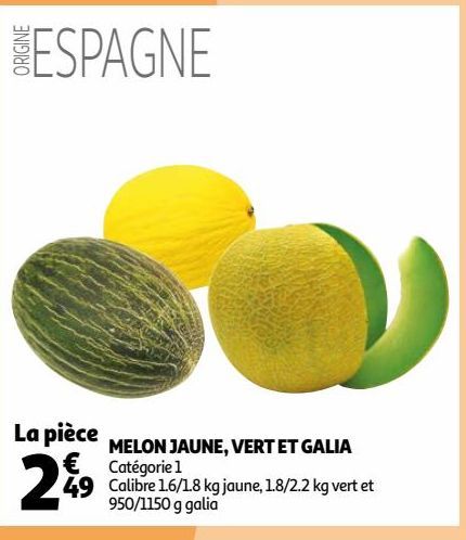 MELON JAUNE,VERT ET GALIA