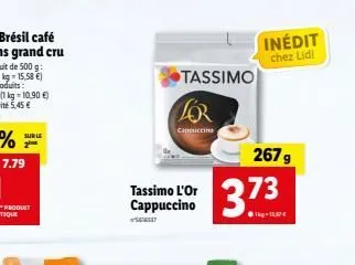 tassimo l'or cap  5616617  tassimo  lor  cappuccino  3.73  1kg12.07  inédit chez lidl  267 g