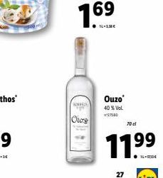 SOROS  Oire  Ouzo  40% Vol. 27500  70cl  11.9??  27  16-1