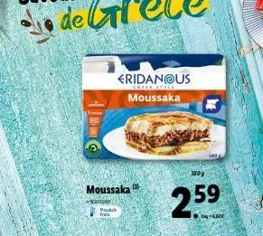fridan@us  greek style  moussaka  moussaka  produk frais  380g  2.59  a