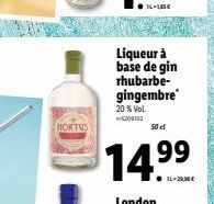 HORTSS  Liqueur à base de gin rhubarbe-gingembre  20% Vol n-5209102  50 el  14.??