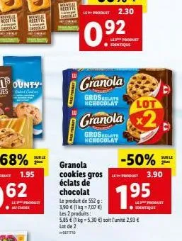 recette mocolay  nouvelle  le produit  surle 2  nouv recatie  b  kadformat  fornit  granola  groseclats mchocolat  le product  granola  groseclats nchocolat  -50%  granola  cookies gros -produet 3.90