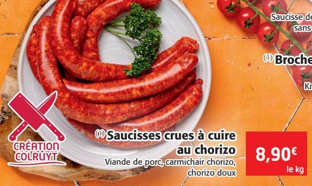 Saucisses crues à cuire au chorizo