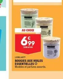 au choix  699  living art*  bougies aux huiles essentielles o  modèles et parfums assortis.