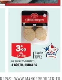 399  4 rösti burgers  boucherie st-clement  4 röstis burgers  cabeen es france