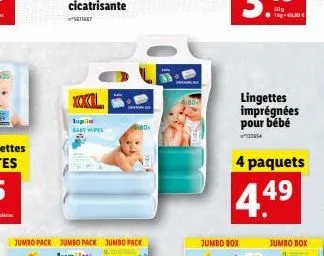 setiget  xoxol  jupile baby wipes  jumbo box  lingettes imprégnées pour bébé  4 paquets  4.4?  49  40,00  jumbo box