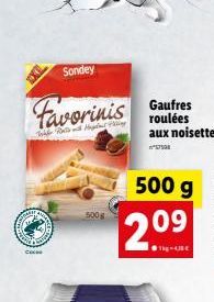 Co  Sondey  Favorinis  Gaufres roulées aux noisettes  *57508  2.09  +4JB