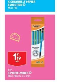 199  BIC  5 PORTE-MINESO Mine HB env. 0,7 mm.  BIC