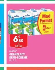 Maxi  Gandal Gundal G Format  6.80  IL CU  CANDIA GRANDLAIT DEMI-ÉCRÉMÉ  8x1L  8