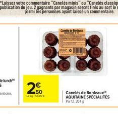 50  Lag 12.25  Caneles de Bordeaux AQUITAINE SPÉCIALITÉS Par12.204 g