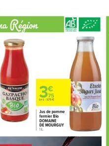 TONE GAZPACHO BASQUE Bio  39  LeL:3J5  Jus de pomme  fermier Bio DOMAINE  DE MOURGUY IL  AB  Etxek Sagar Jus