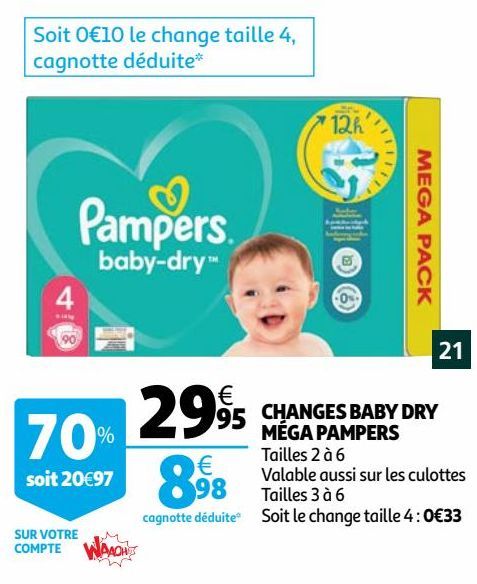 CHANGES BABY DRY MÉGA PAMPERS