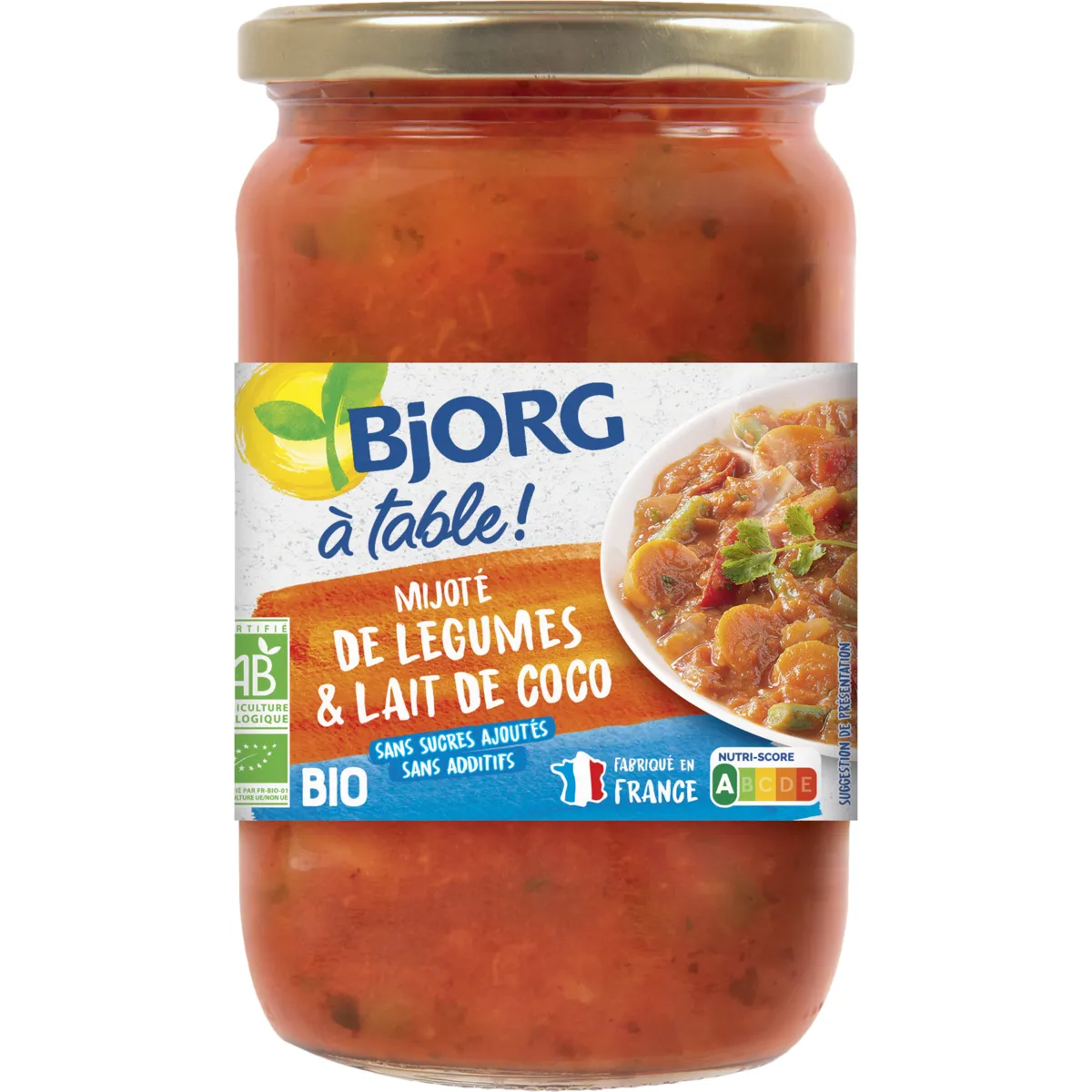 mijoté de légumes et lait de coco bio bjorg