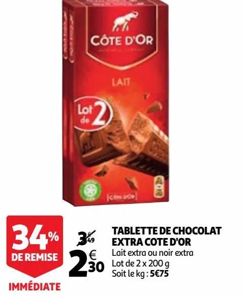tablette de chocolat extra cote d'or