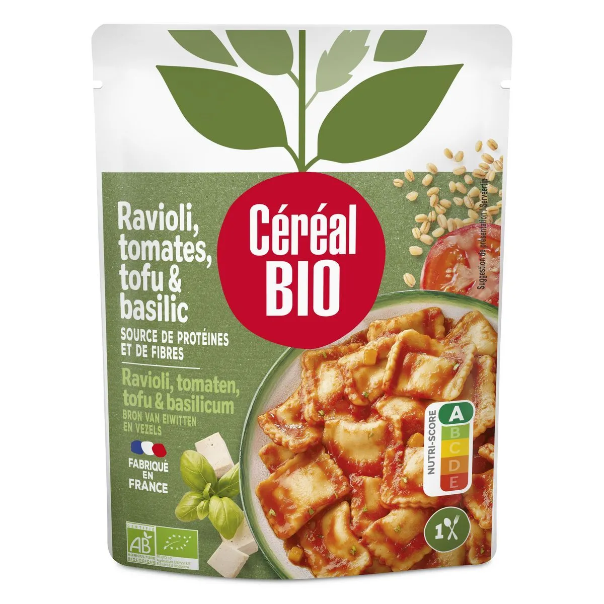 ravioli tomates tofu et basilic bio céréal bio