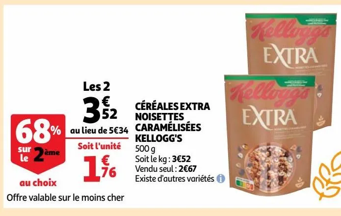 céréales extra noisettes caramélisées kellogg's