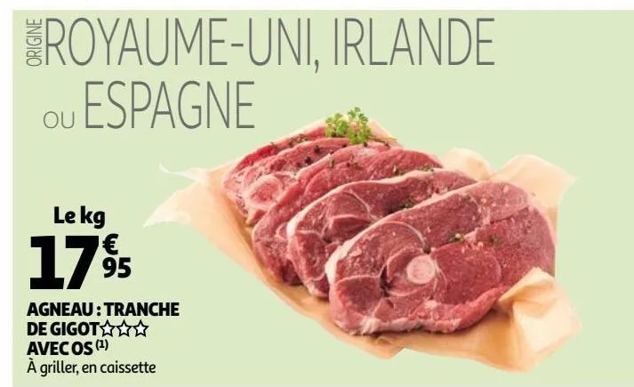 agneau : tranche de gigot avec os