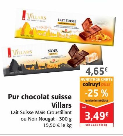 Pur chocolat suisse Villars