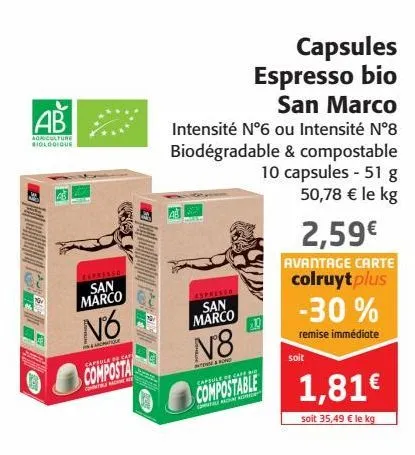 capsules espresso bio  café san marco