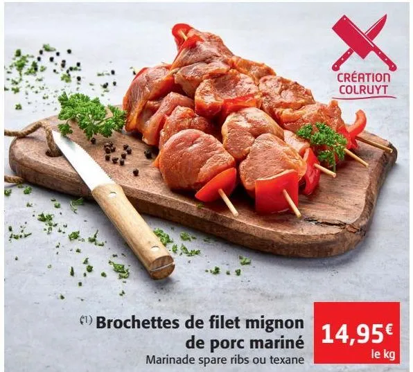 brochettes de filet mignon de porc mariné