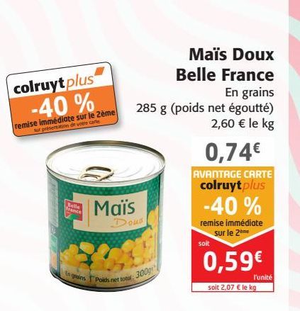 Maïs doux Belle France