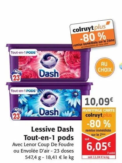 lessive dash tout-en-1 pods