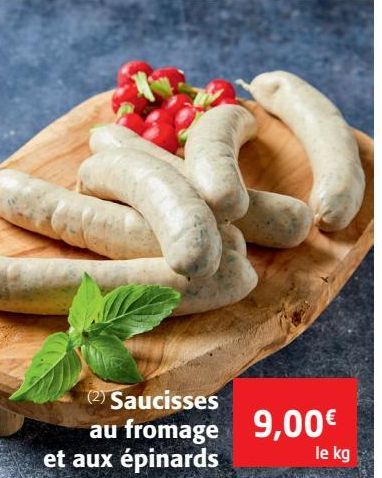 Saucisses fromage et aux épinards