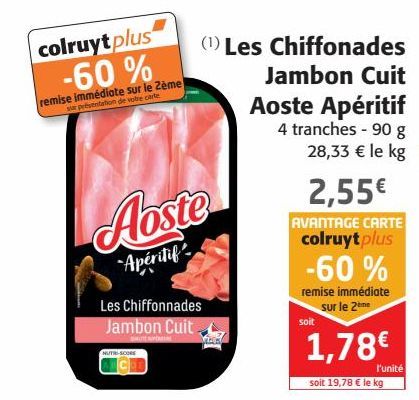 Les chiffonades jambon cuit Aoste Apéritif