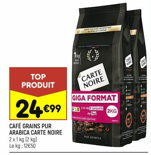 Café grains pur Arabica Carte noire