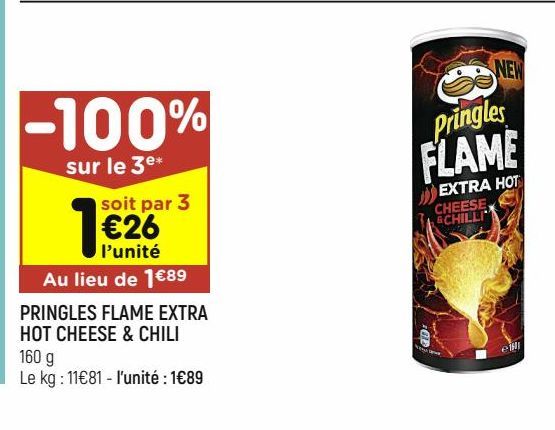 Pringles flame extra hot cheese & chili