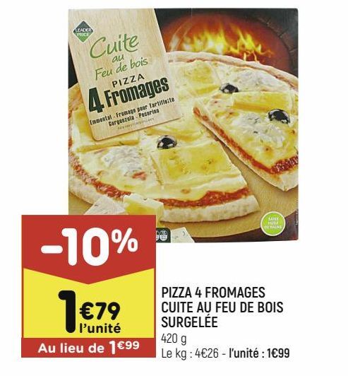 Pizza 4 fromages Leader Price