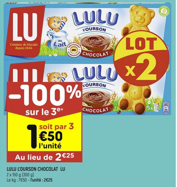 LuLu l'ourson chocolat Lu