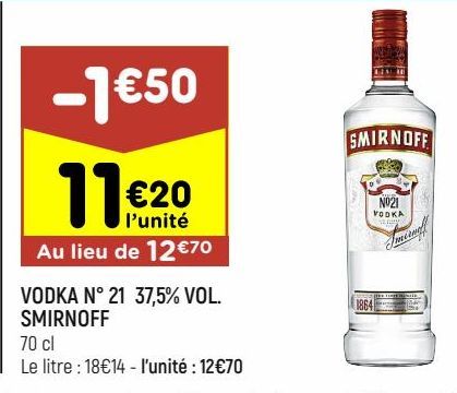 Vodka nº 21 37,5% Vol. Smirnoff