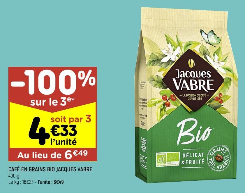 Café en grains Bio Jacques Vabre