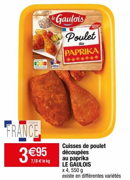 cuisses de poulet découpées au paprika Le gaulois