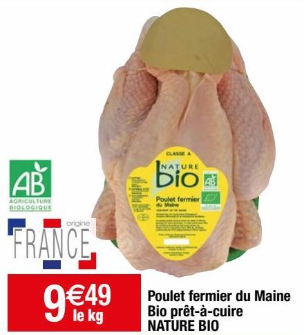 poulet fermier du maine bio prêt-à-cuire nature bio