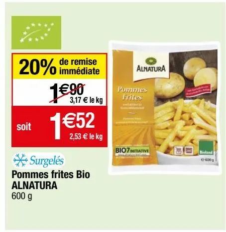 pommes frites bio alnatura